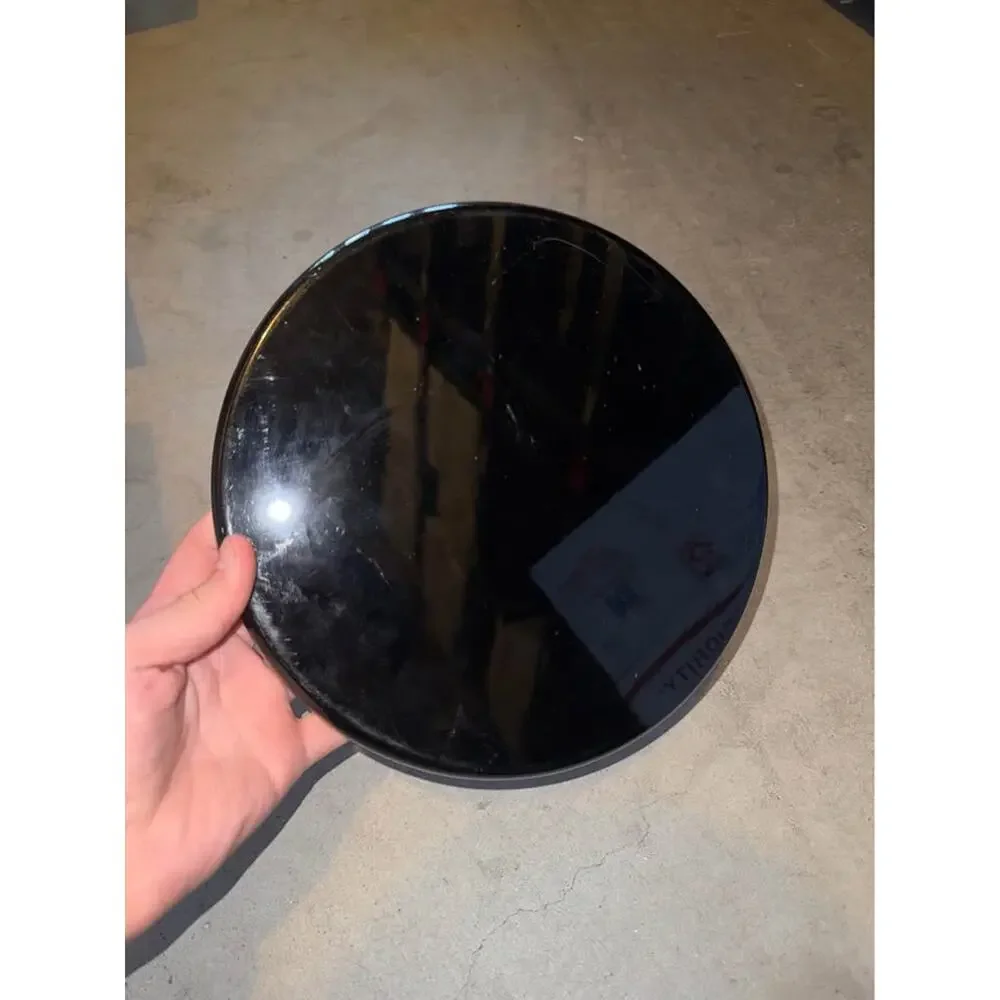 Vintage Japanese Black Lacquer Plum Blossom Round plastic Tray